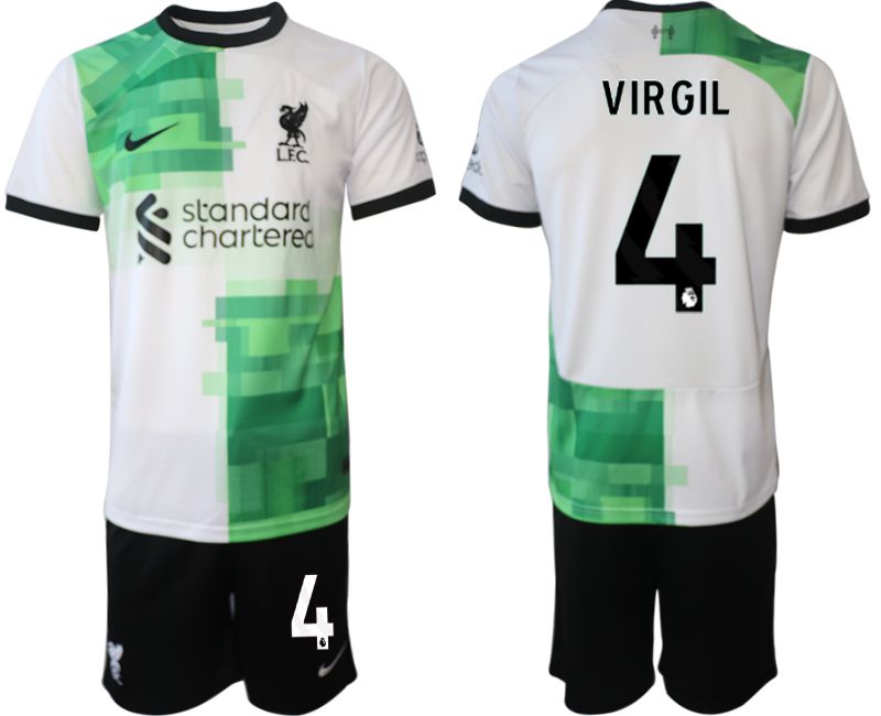 Men 2023-2024 Club Liverpool away white #4 Soccer Jersey->liverpool jersey->Soccer Club Jersey